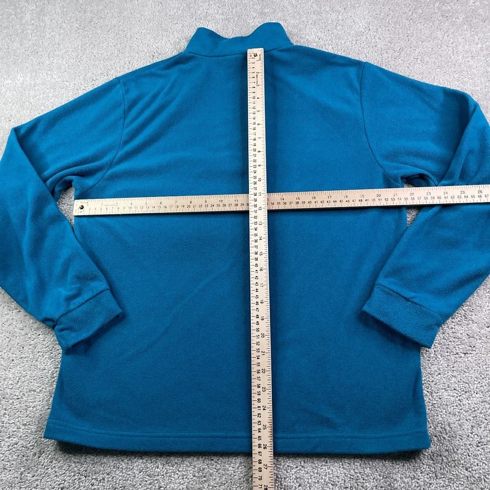 Sahalie Fleece Sweater Womens Medium Blue Butterfleece Quarter‎ Zip Pullover